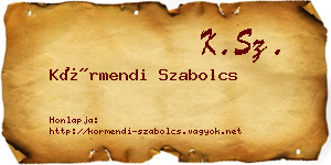 Körmendi Szabolcs névjegykártya