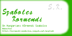 szabolcs kormendi business card
